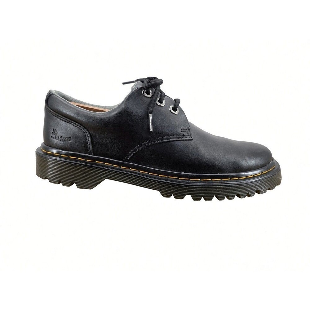 Dr Martens Men 8 Shoes Black Kent Oxford Leather Lug Sole Lace Up Casual